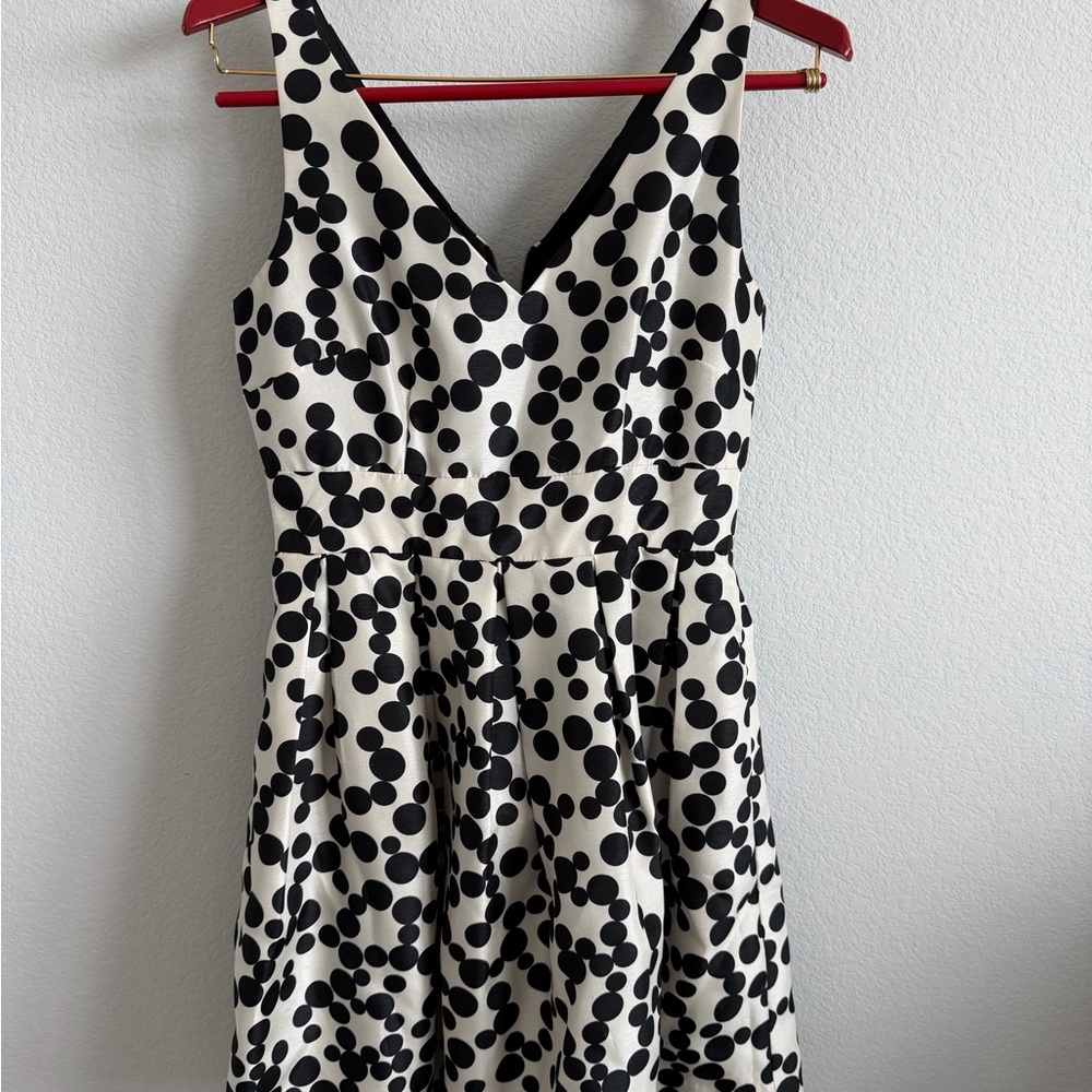 Taylor Black and White Polka Dot Mini Dress